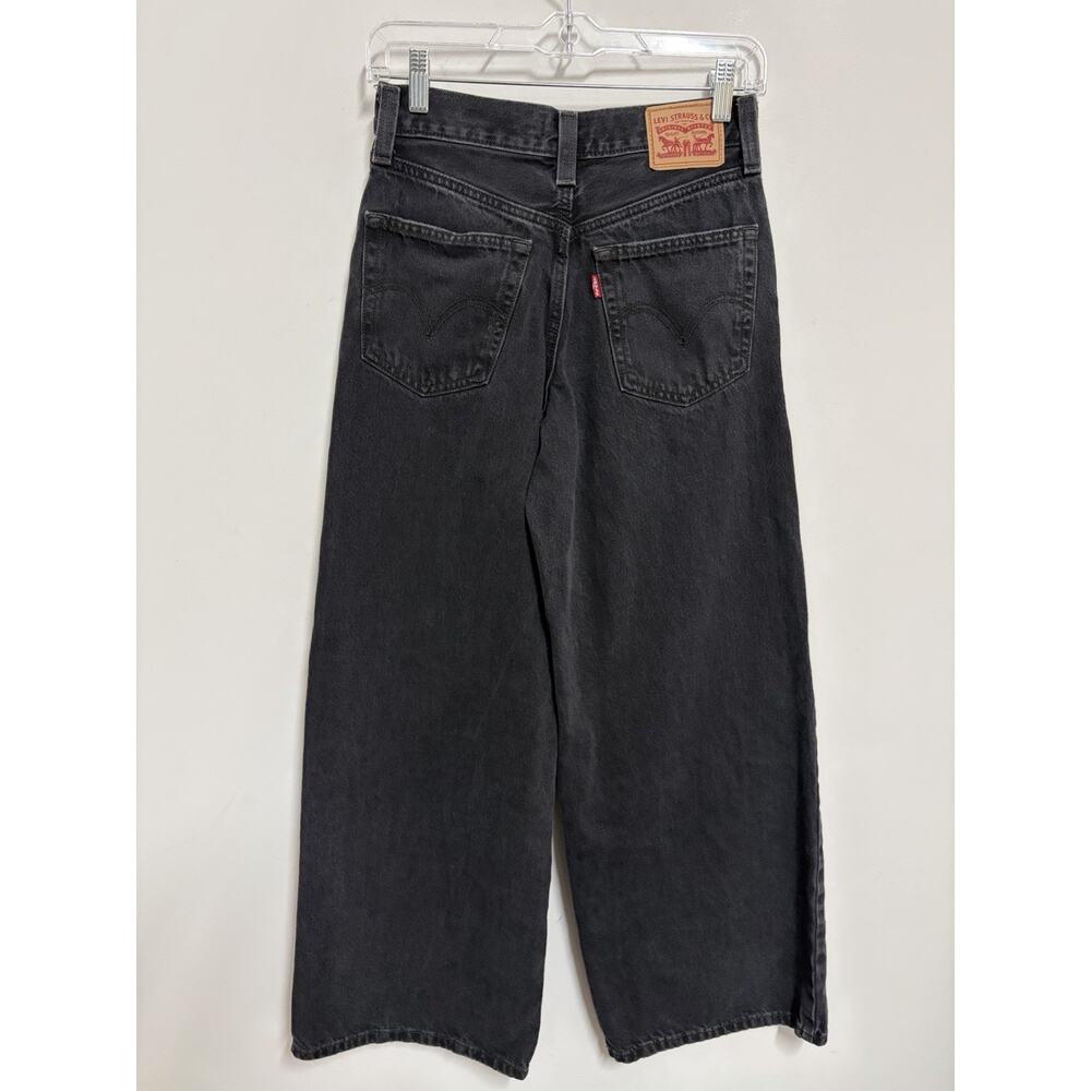 Levis 94 Baggy Wide Leg Jeans Womens 25x30 Black High Rise Relaxed Denim - Picture 3 of 3